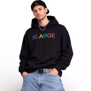 XLARGE Los Angeles Waffle Knit Hoodie | 90s Streetwear | Rainbow Logo | Men’s M